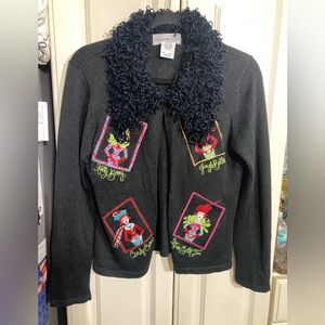 Sharon Young size M,soft adorable Christmas Sweater colorful embroidered ladies